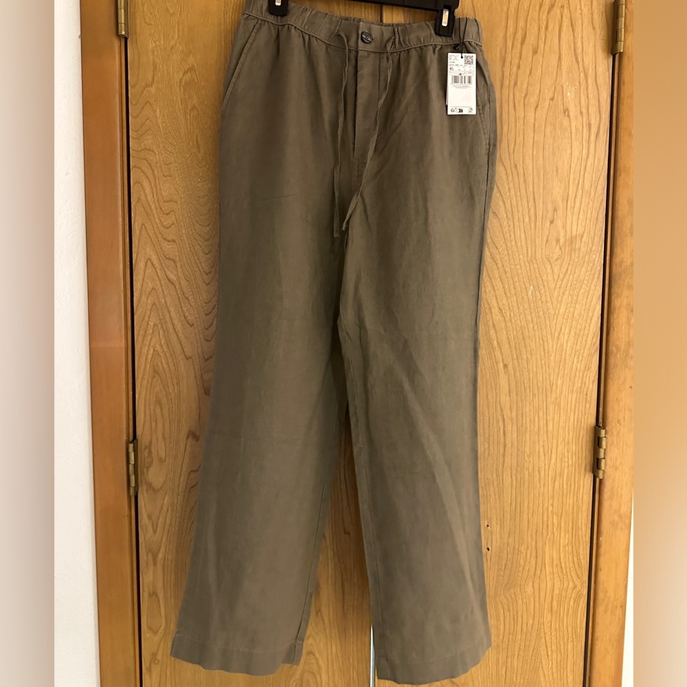 Olive Green Linen Trousers - NWT